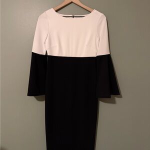 Elegant Black and White Women's Dress by Calvin Klein